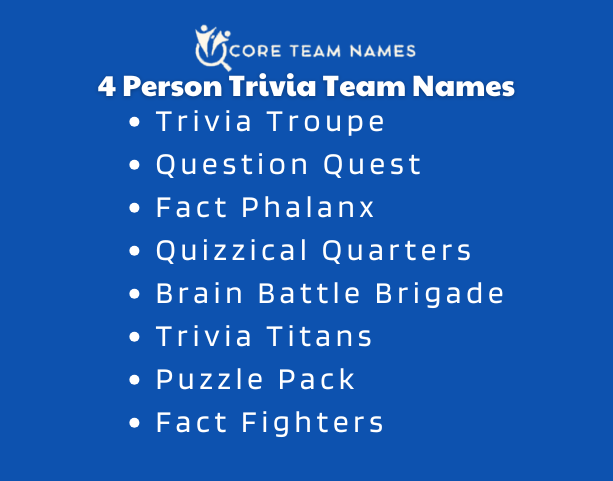 4 Person Trivia Team Names