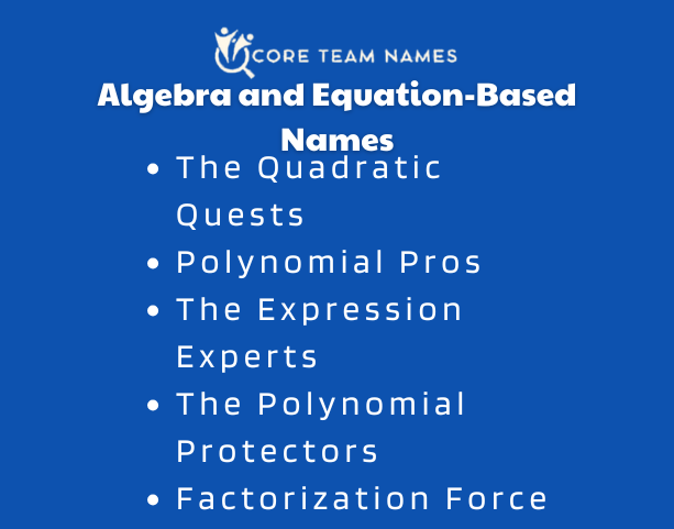 Algebra and Equation-Based Names