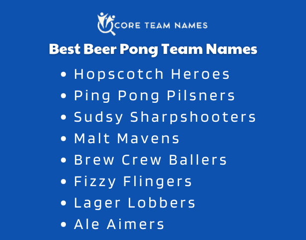 Best Beer Pong Team Names