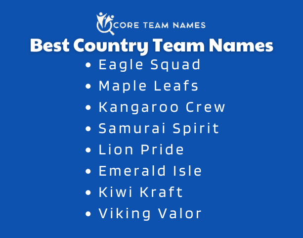Best Country Team Names