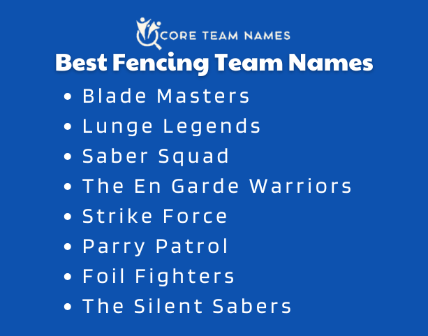 Best Fencing Team Names