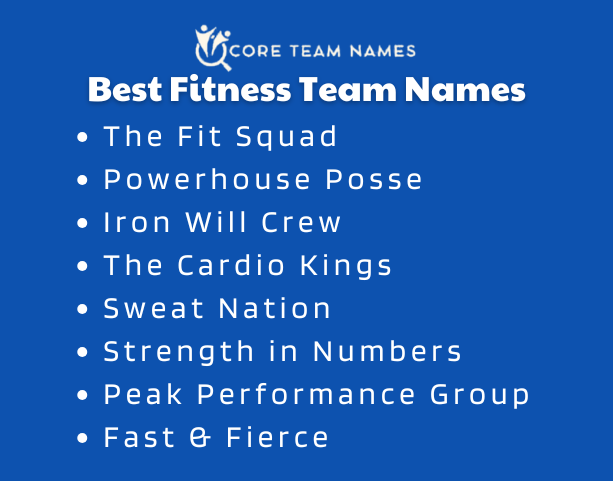 Best Fitness Team Names