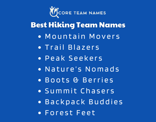 Best Hiking Team Names