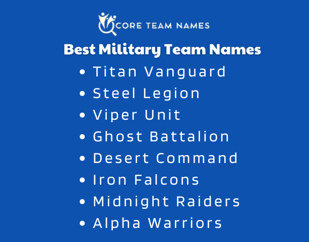 Best Military Team Names