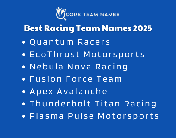 Best Racing Team Names 2025