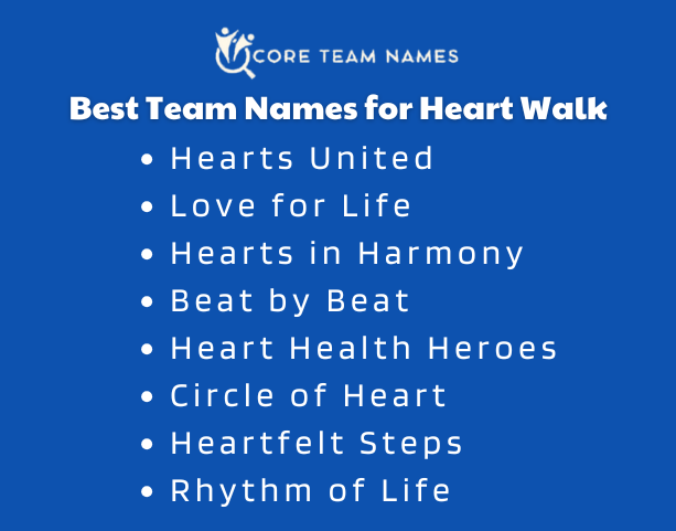 Best Team Names for Heart Walk