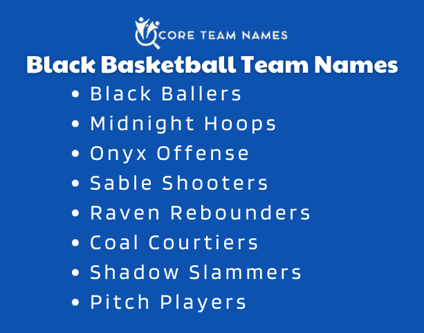 Black Basketball Team Names