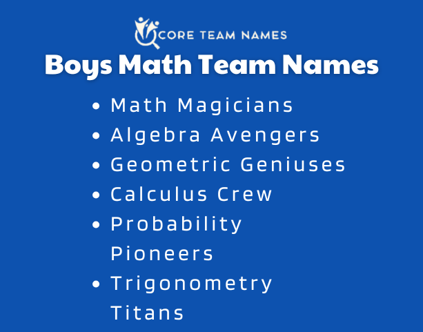 Boys Math Team Names