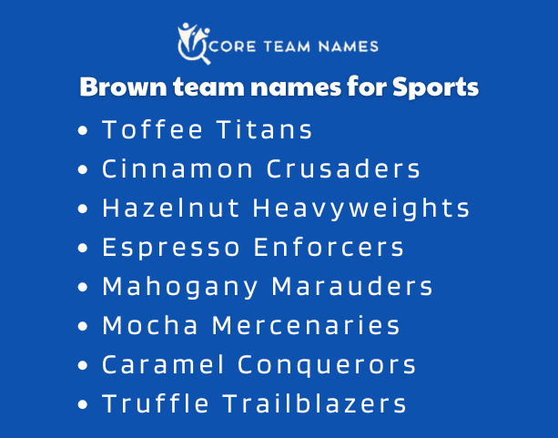 Brown team names for Sports