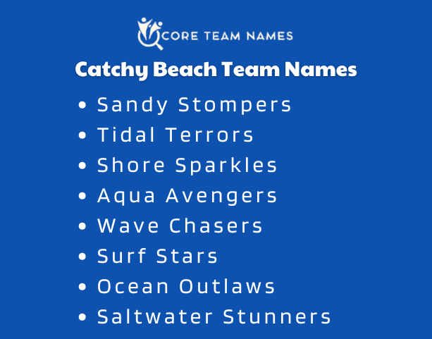 Catchy Beach Team Names