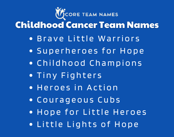 Childhood Cancer Team Names