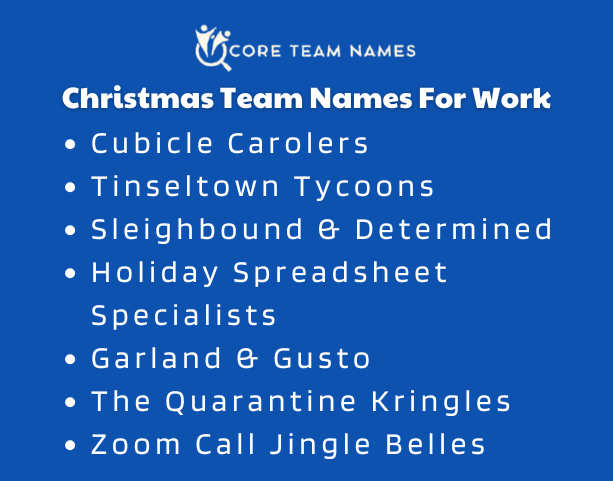 Christmas Team Names For Work