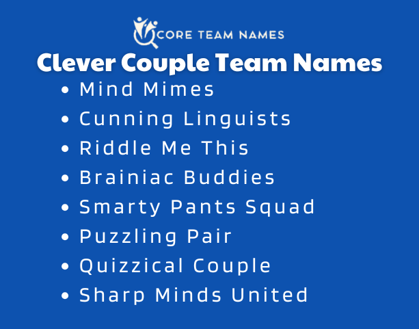 Clever Couple Team Names