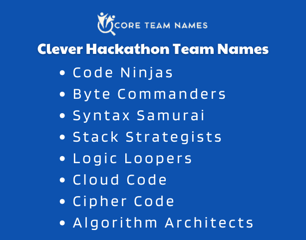 Clever Hackathon Team Names