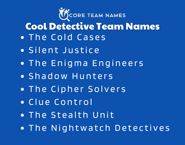 Cool Detective Team Names