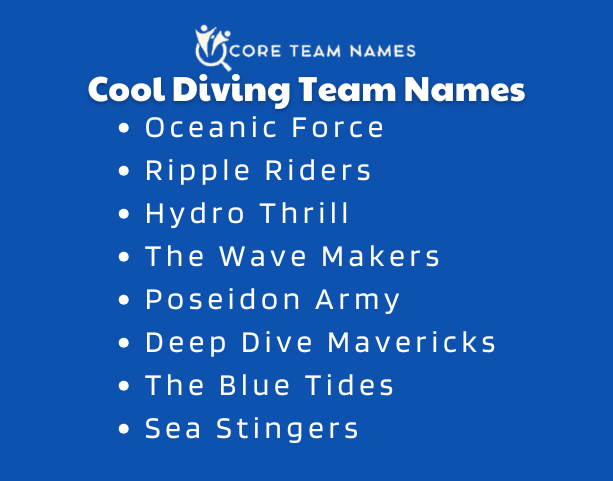 Cool Diving Team Names