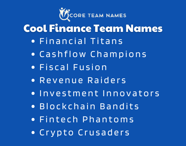 Cool Finance Team Names