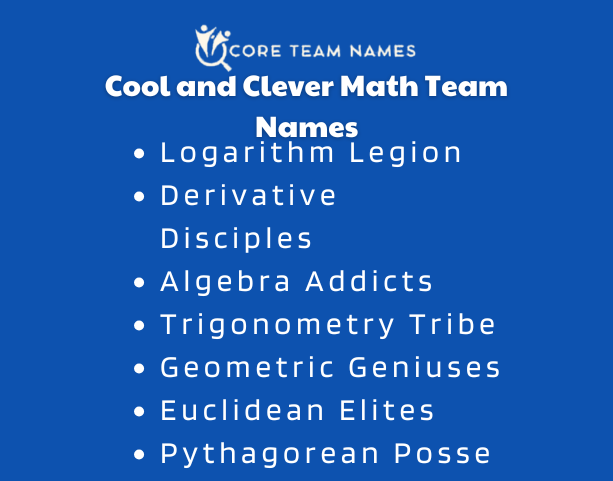 Cool and Clever Math Team Names