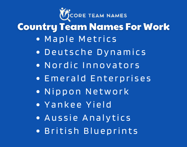 Country Team Names For Work