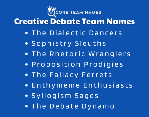 Creative Debate Team Names