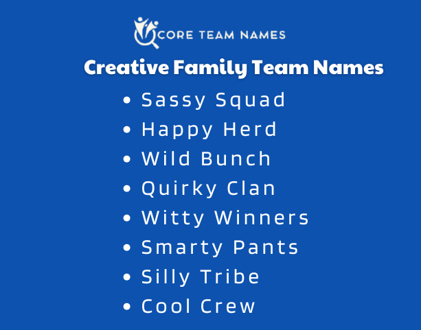 Creative Family Team Names