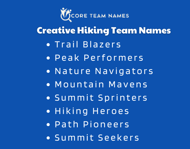 Creative Hiking Team Names