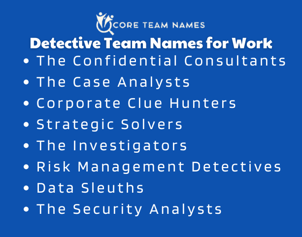 Detective Team Names for Work