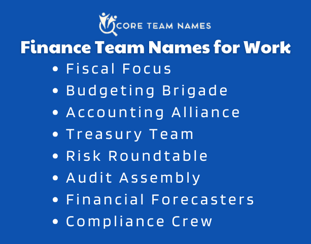 Finance Team Names for Work