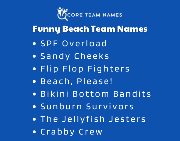 Funny Beach Team Names