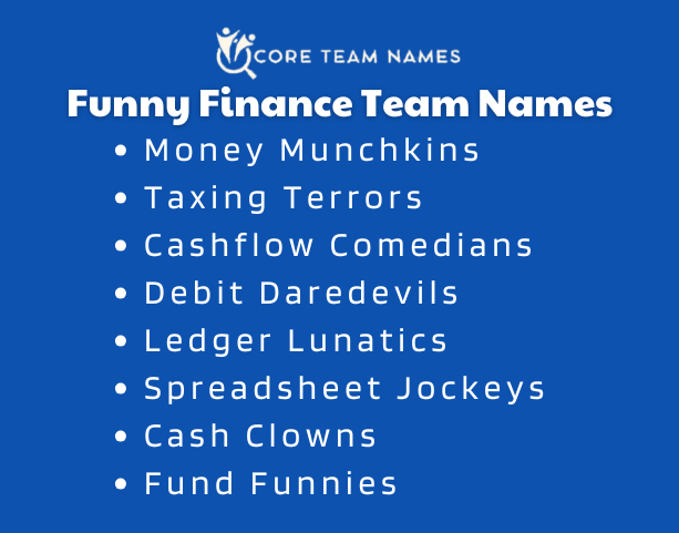 Funny Finance Team Names