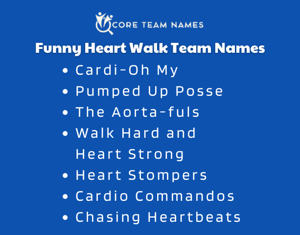 Funny Heart Walk Team Names