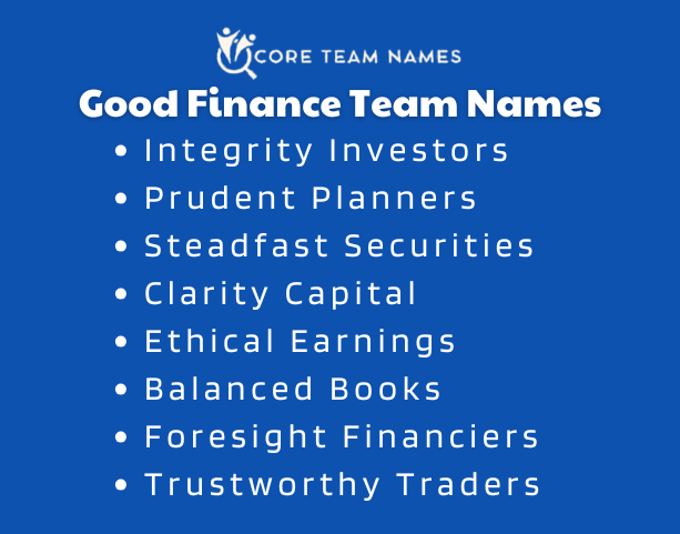 Good Finance Team Names