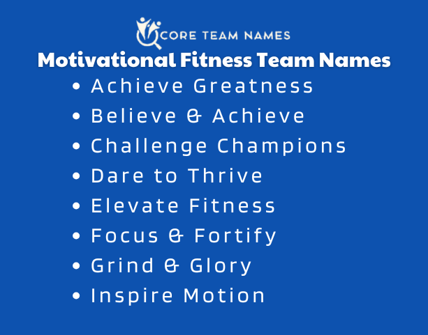 Motivational Fitness Team Names