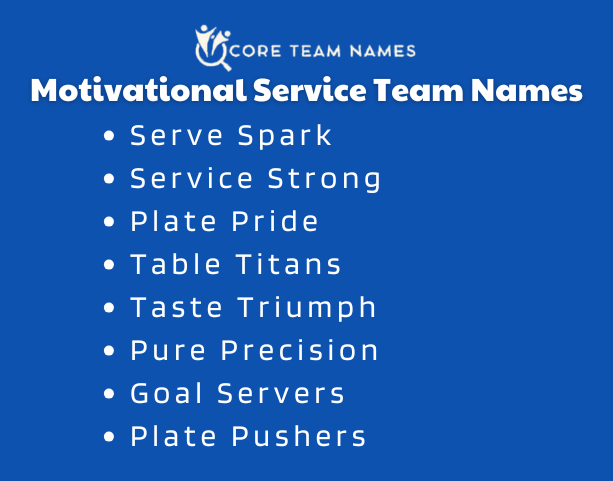 Motivational Service Team Names