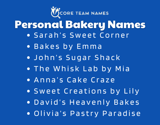 Personal Bakery Names