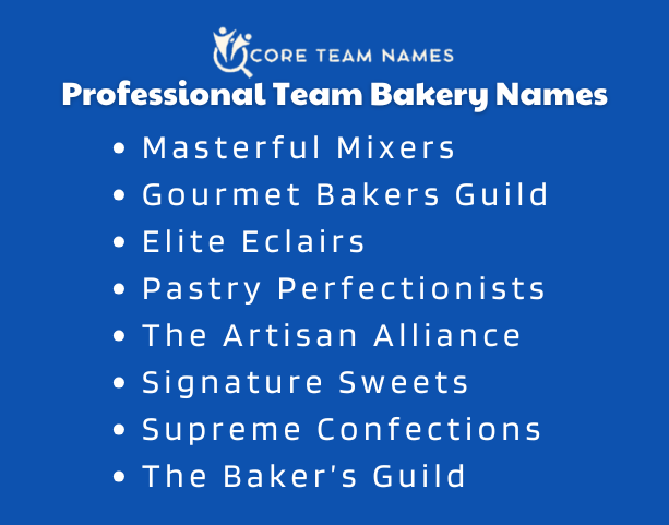 Professional Team Bakery Names