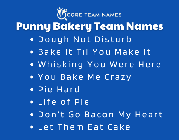 Punny Bakery Team Names