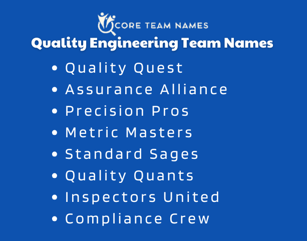 Quality Engineering Team Names 
