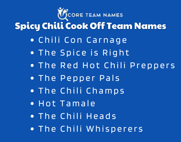 Spicy Chili Cook Off Team Names