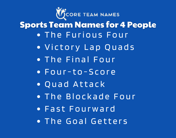 Sports Team Names for 4 People