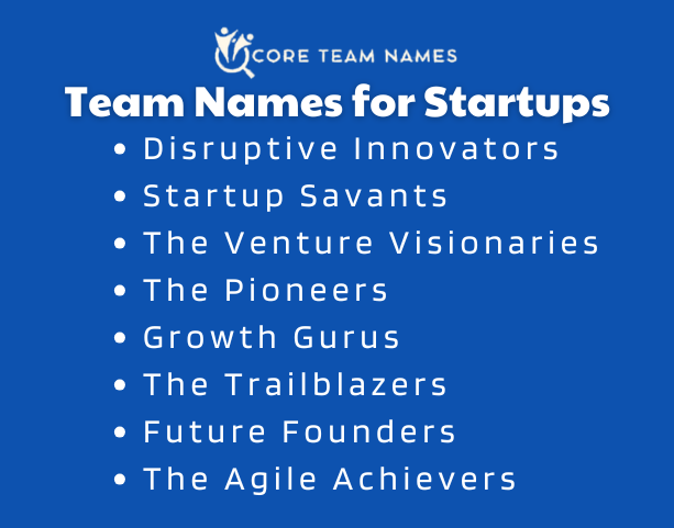 Team Names for Startups