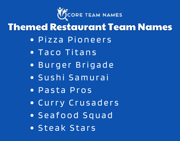 Themed Restaurant Team Names