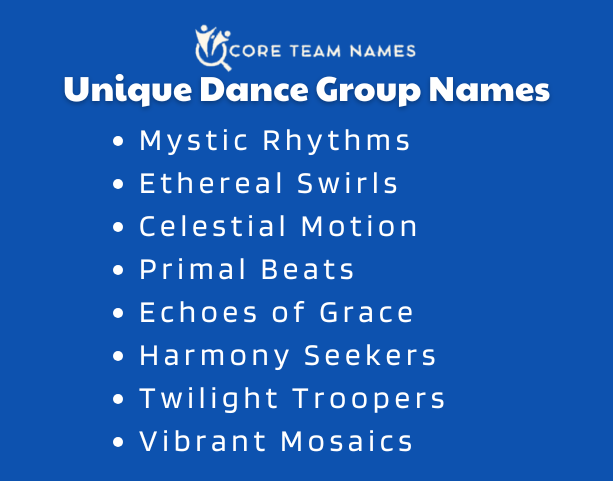 Unique Dance Group Names