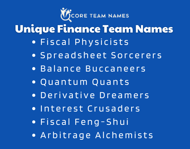 Unique Finance Team Names 
