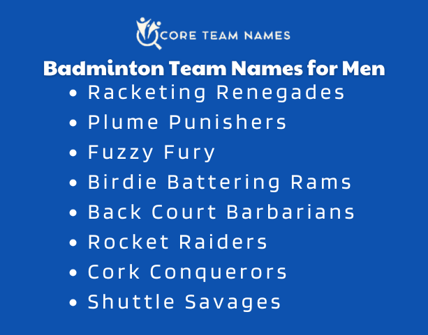 Badminton Team Names for Men