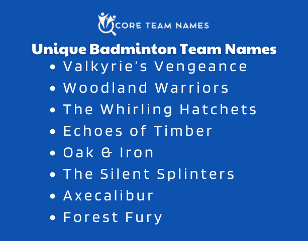 Unique Badminton Team Names