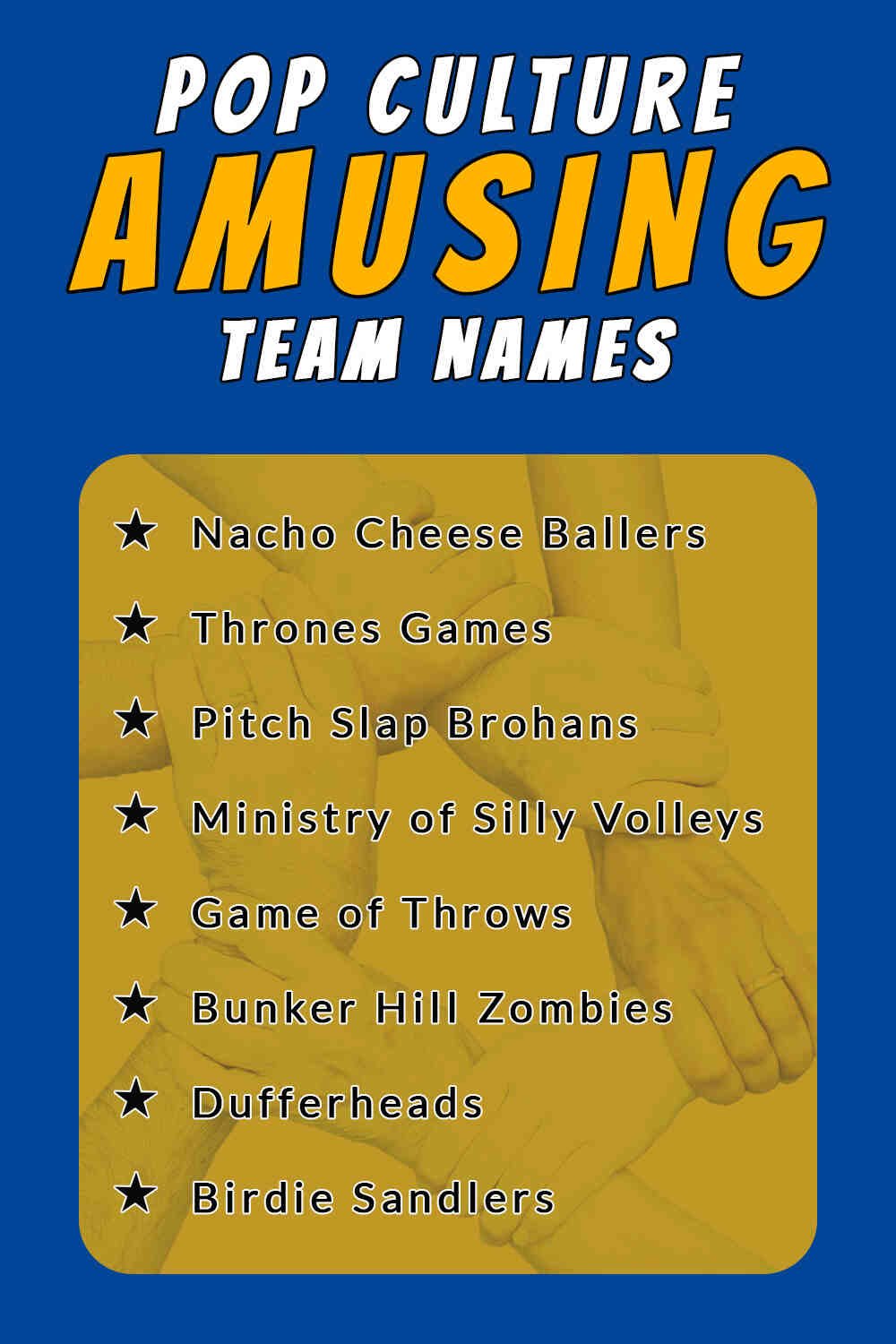 Pop Culture Amusing Team Names
