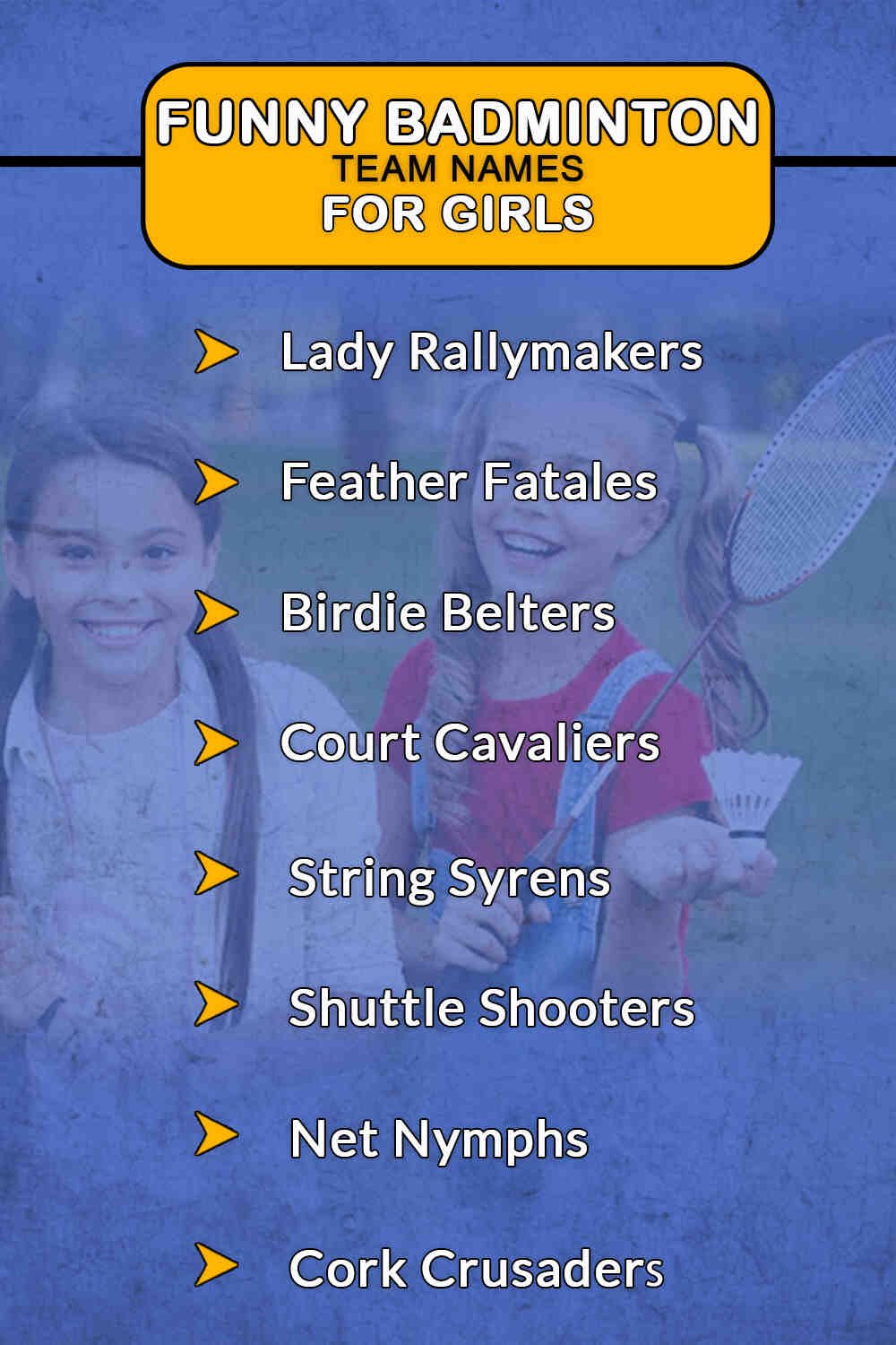 Funny Badminton Team Names for Girls