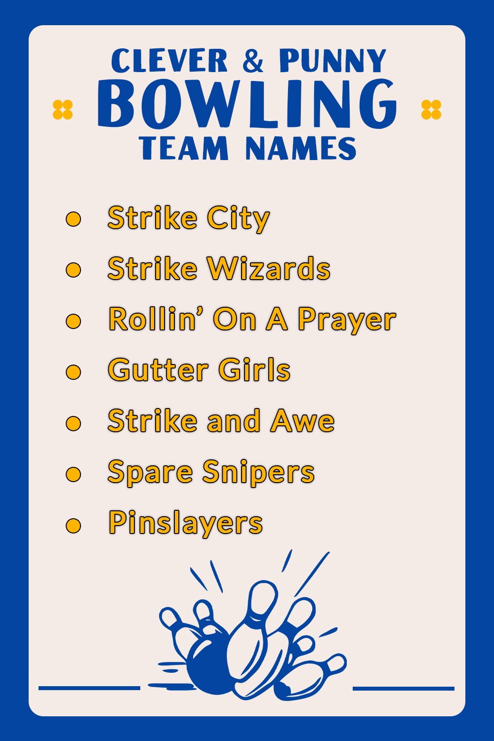 Clever & Punny Bowling Team Names