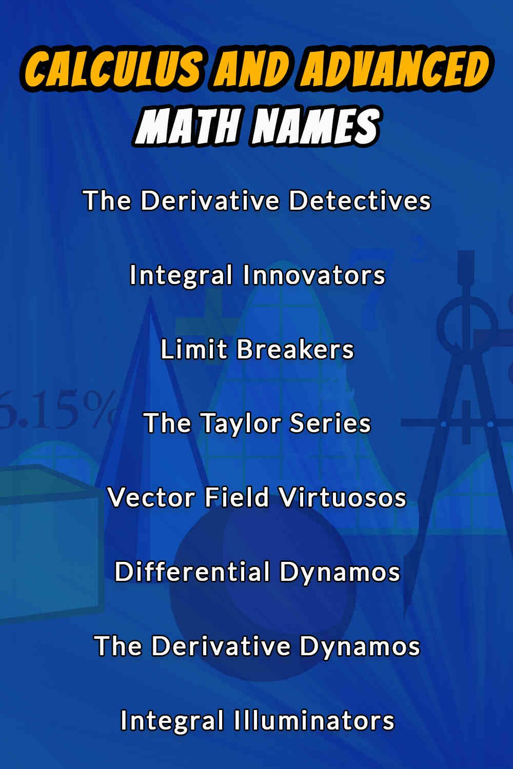 Calculus and Advanced Math Names